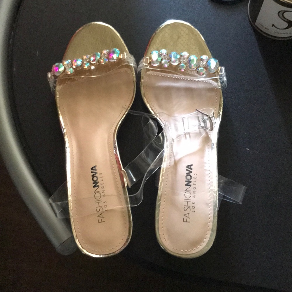 Clear crystal rhinestone heels